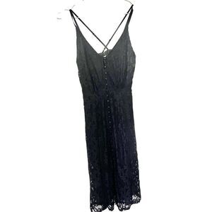 Y2K lace midi slip dress with buttons sz xxs